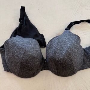 Women’s Cacique Seamless Molded Cup Bra - Charcoal Gray 46C